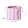 Large Capacity Cute Makeup Bag with Drawstring - Large Striped travel toiletry bag Cosmetic Wash Storage Bag for Women