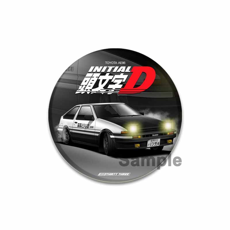 32/44/58MM Initial D Anime Enamel Pins for Clothes Bag Decor Round Cartoon Brooches On Backpack Racing Badge Jewelry Gift Accessory