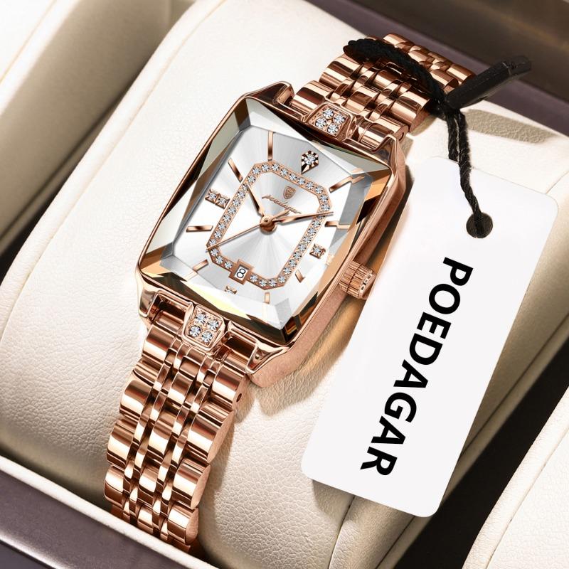 Новые Квадратные Женские Часы Топ-Бренда Новые Роскошные Водонепроницаемые Модные Часы с Бриллиантами