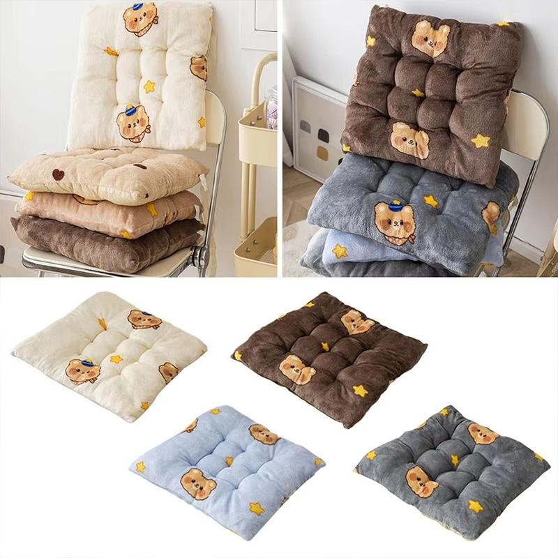 1PC Butt Pad for Home&Office Chair Pad Non-slip Plush Thickened Back Cushion 40x40cm Square Seat Cushion