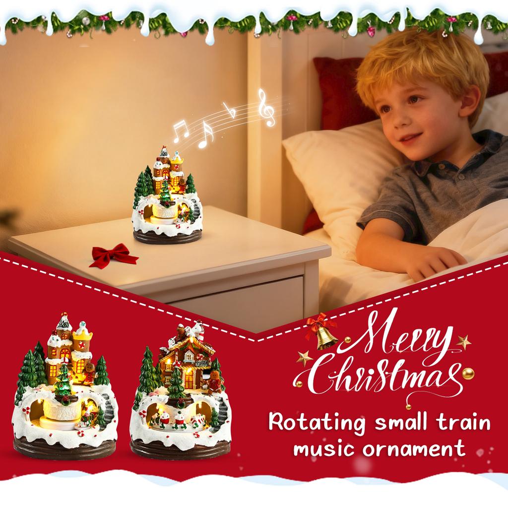 Светящийся пряничный домик с подсветкой - Анимированное рождественское украшение для праздничной экспозиции в помещении