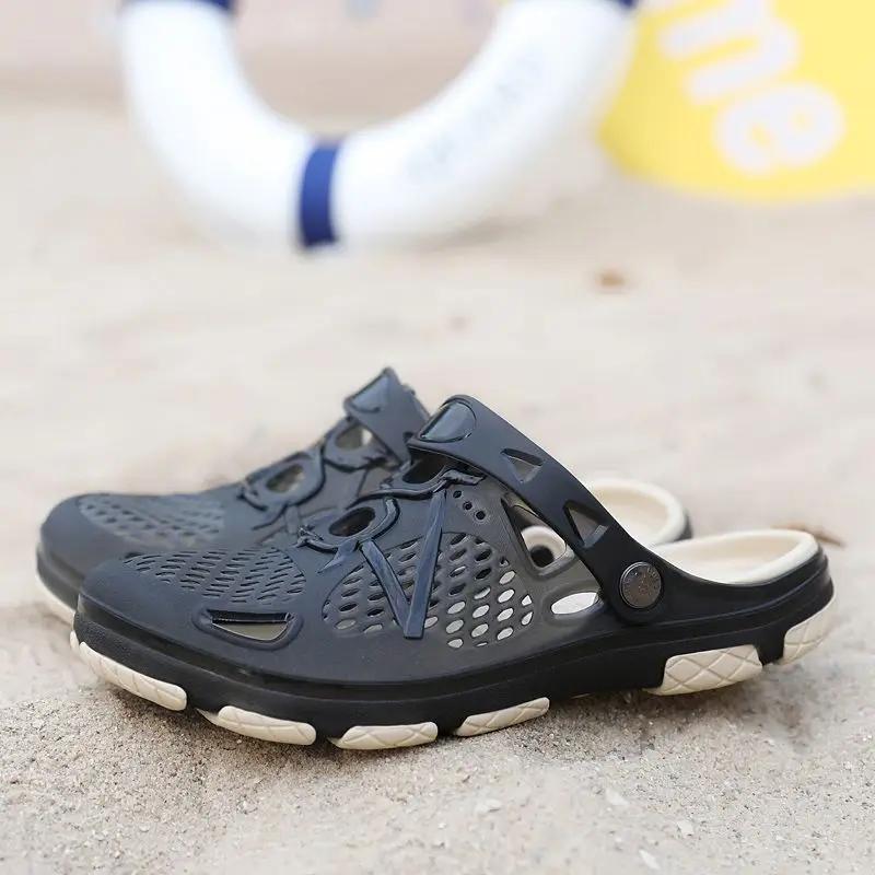 Модные шлепанцы Мужская обувь Мужские тапочки С отверстиями Полусабо Ева ПВХ Уличные Пляжные Элегантные Удобные Дешевая обувь Ликвидация Дизайнерская Роскошная