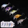 5pcs Crank Baits Topwater Hard Fishing Lure for Trout Bass Perch with Box, Boat Ocean Lures Kit