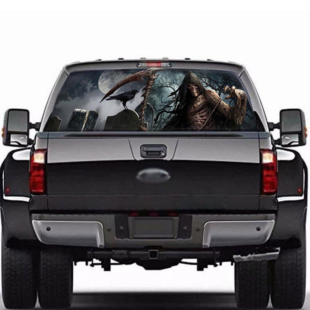 Автомобили автозапчасти задний фургон лобовое стекло окно грузовик орнамент наклейка наклейка внедорожник страшный автомобиль череп