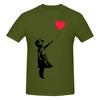 Funny Banksy Girl With Balloon Unisexs Printed TShirt Unisex T shirtShirt Male