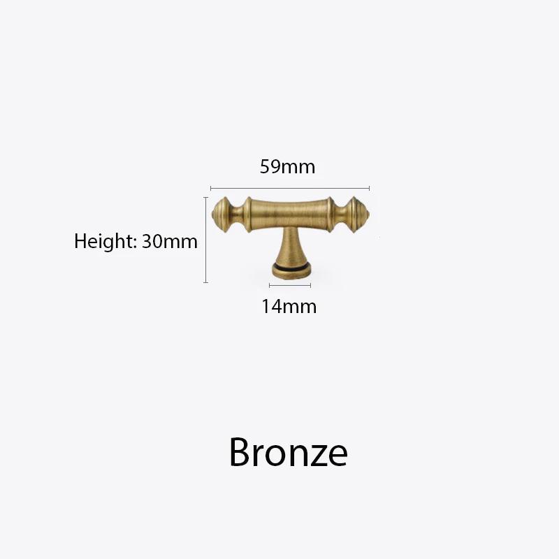 Элегантные ручки для ящиков комода из атласной латуни, ручки для кухонных ящиков, ручки для спальни, твердая латунь, фурнитура для шкафа с Т-образной планкой, бронза