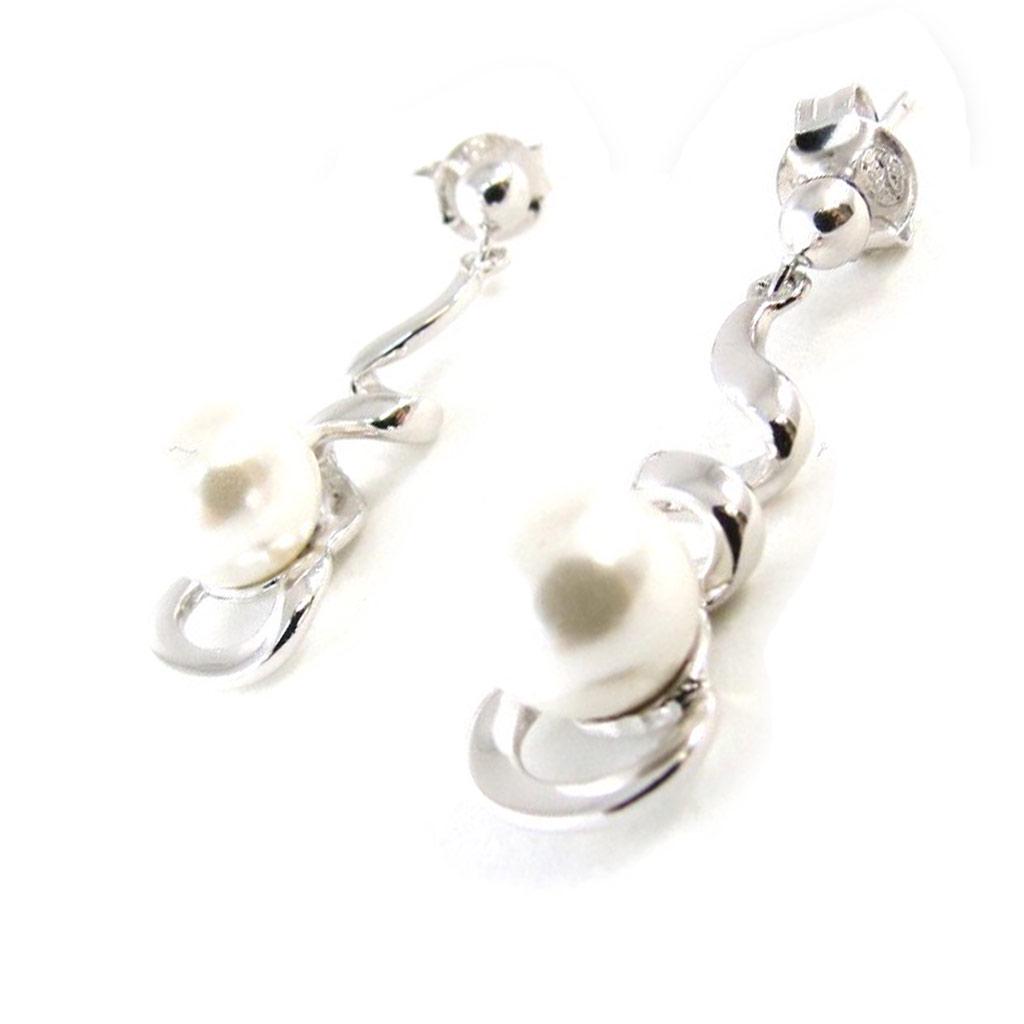 Les Trésors De Lily [I9851] - Белые серебряные серьги «Перла»