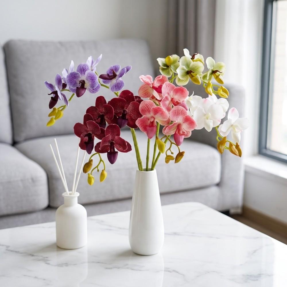 67cm 26.38in Artificial Butterfly Orchid Branch Plastic Fake Flowers Outdoor Garden Decor