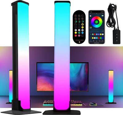 RGB Настольная Лампа с Световым Ритмом, Синхронизируемым с Музыкой, Регулируемая Яркость через Приложение для Смартфона или Пульт ДУ, Голосовое Управление, Для Игрового Стола/Задней Части Компьютерного Монитора, Непрямое