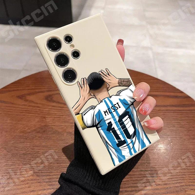 Футбольный чехол MESSi для Samsung Galaxy S23 Ultra S24 Plus S22 S20 FE A15 A35 A50 A51 A54 A55 A71 A72 A73