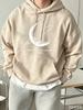 Drawstring Hooded Sweatshirt, "Planet" Print, Fall/winter Loose, Soft, Comfortable, Fleece-lined Hooded Sweater
