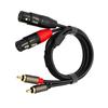 Кабель-перемычка 2RCA на 2 XLR (мама) с позолоченными разъемами для передачи чистого звука