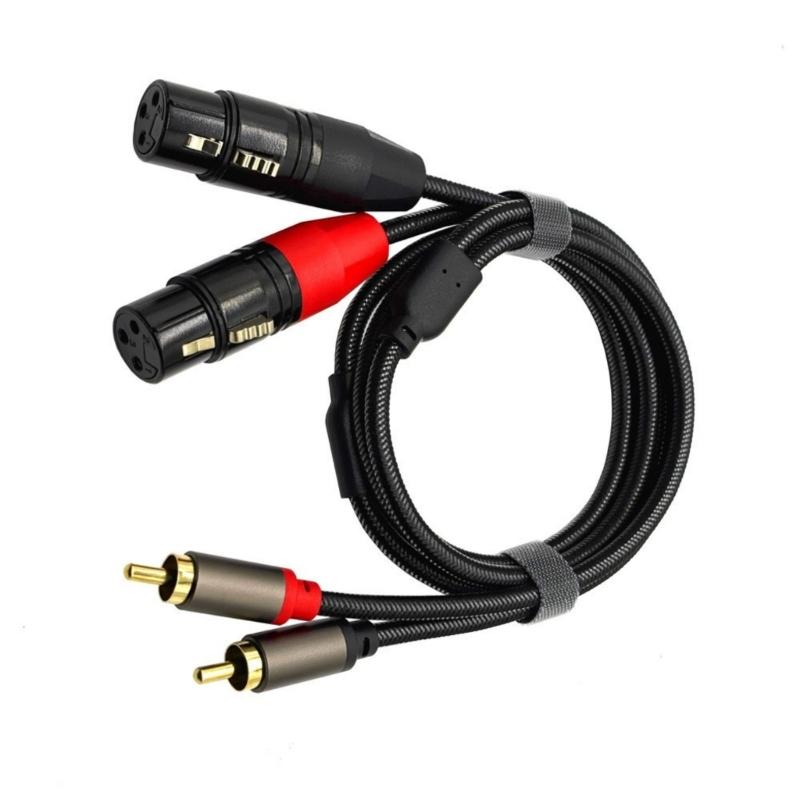 Кабель-перемычка 2RCA на 2 XLR (мама) с позолоченными разъемами для передачи чистого звука