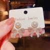 Temperamental Women's Hollow Out Bowknot Zirconia Earrings Dangling Ladies Pearl Earrings Exquisite Generous Ear Jewelry