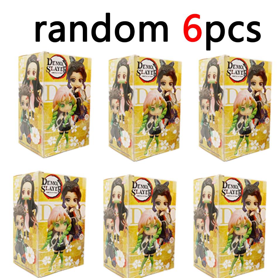 Demon Slayer 8Pcs/Set Q Version Figures Tanjiro Nezuko Rengoku Mitsuri PVC Collectible Model Toy Gift for Anime Fans