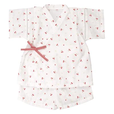 Белый Jinbei для младенца (вишня) Размеры 80-90, Сделано в Японии