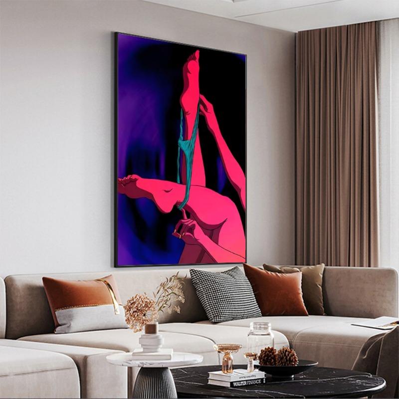 Sexy Poster Nude Lovers Canvas Attractive Body Art Fancy Wall Sticker for Living Room Bar Decoration Vintage Decorative