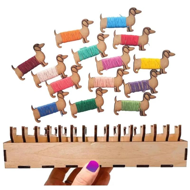 Деревянный набор бобин для животных, катушка в виде овцы, ящик для животных, доска в форме мебели, украшения, поделки, маленькие украшения, деревянная собака, кролик, кошка