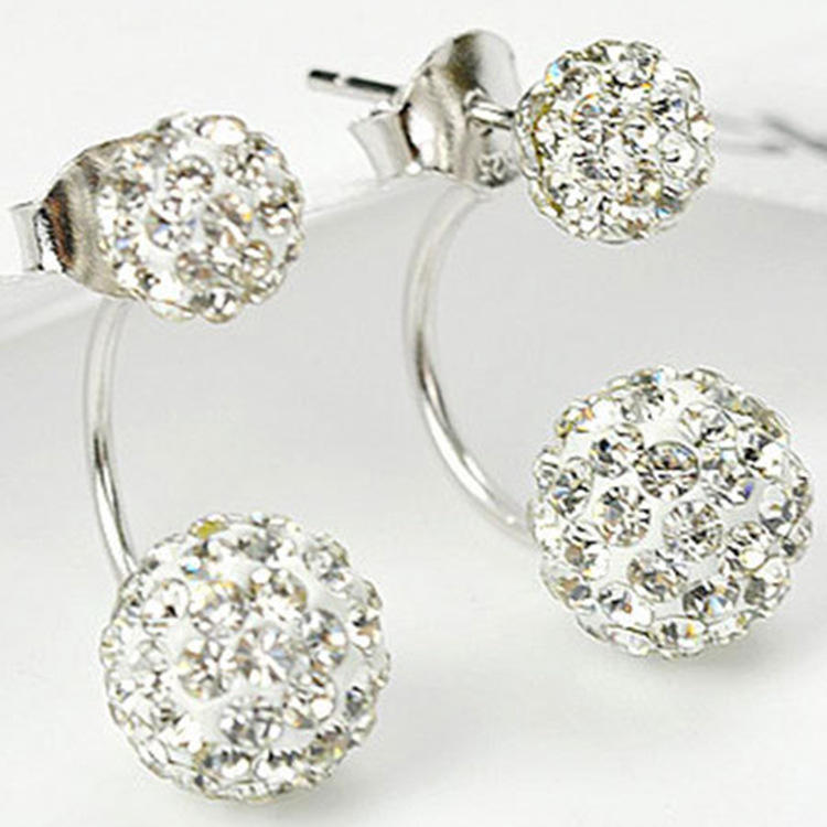 Fashion Crystal Ball Stud Earrings Earrings Hypoallergenic Shamboo Ball Fashion Earrings KTY