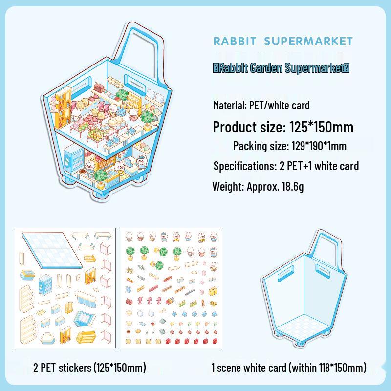 Popular Cartoon Scenery 3D DIY Stickers for Kids