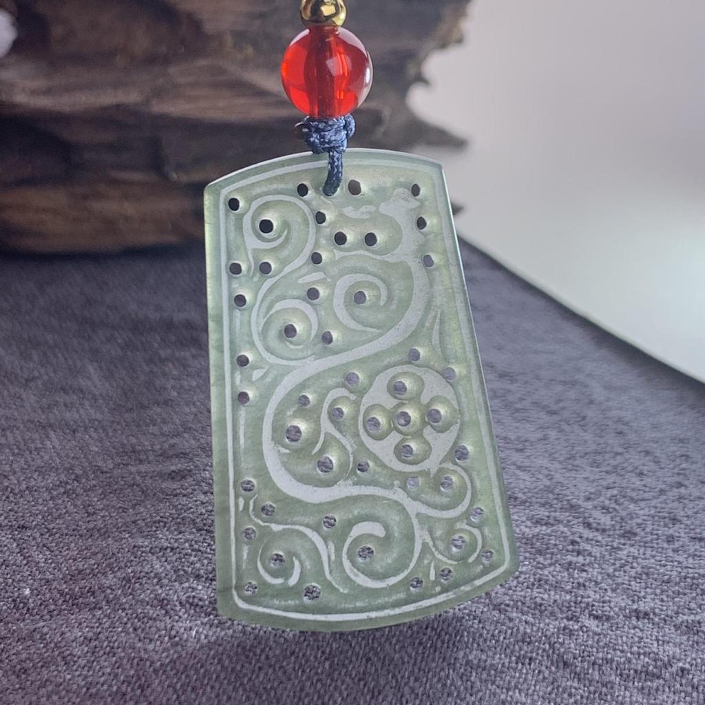 Burma A-Grade Natural Jade Leaf Pi Xiu Pendant