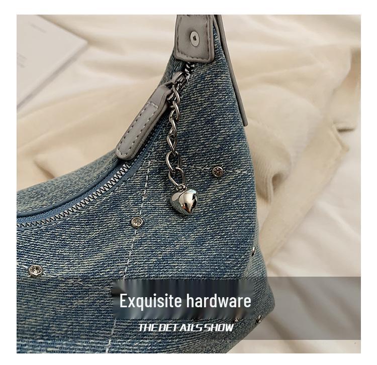 Женская джинсовая летняя модная сумка кроссбоди - Нишевый дизайн сумка-пельмень