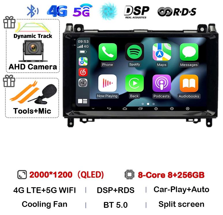 Android 14 автомобильное радио для Mercedes Benz B200 Sprinter W906 W639 AB Class W169 W245 Viano Vito Мультимедиа GPS стерео видеоплеер