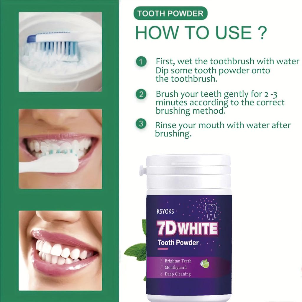 Зубной порошок, отбеливание зубов, защита полости рта, глубокая чистка, свежее дыхание