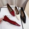 Женские летние новые лакированные кожаные туфли с мягкой подошвой, нескользящие, удобные, на низком каблуке, без застежек