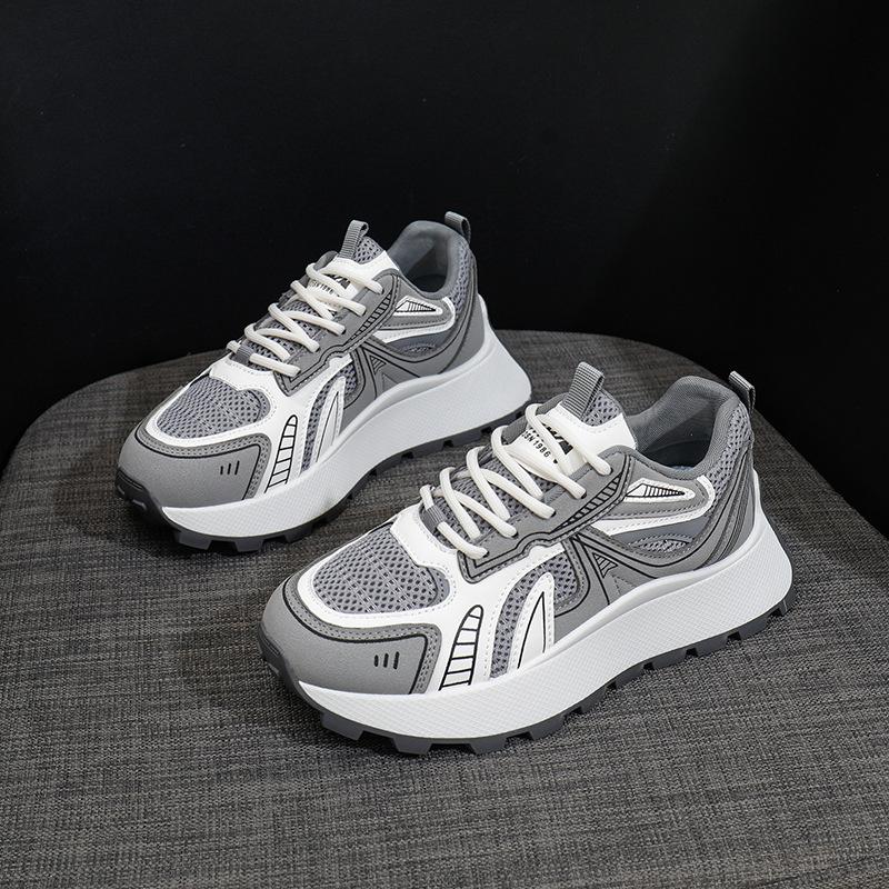 Ins Korean Version of the New Dad Shoes for Women 2025 Spring Student Running Sports Thick-soled Heightening Casual Shoes AM1090