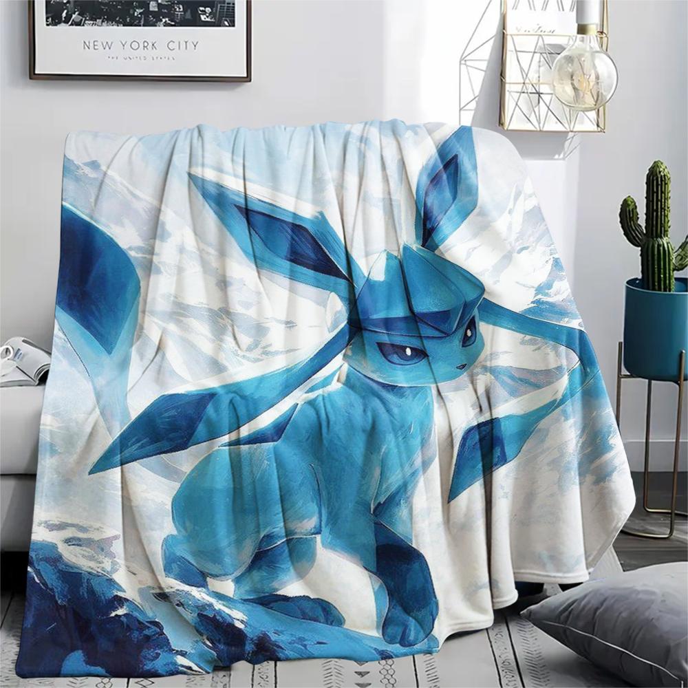 Eevee pattern Flannel Blanket, High quality Comfortable for All Seasons, Home Decor, Warmth and Comfort, Perfect for Gifts.