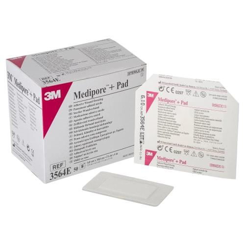 3M (TM) Medipore(TM) Plus Pad Dressing 50 Pieces 3564E External size/Pad Size 6cm X 10cm/3.4cm X 6.5cm