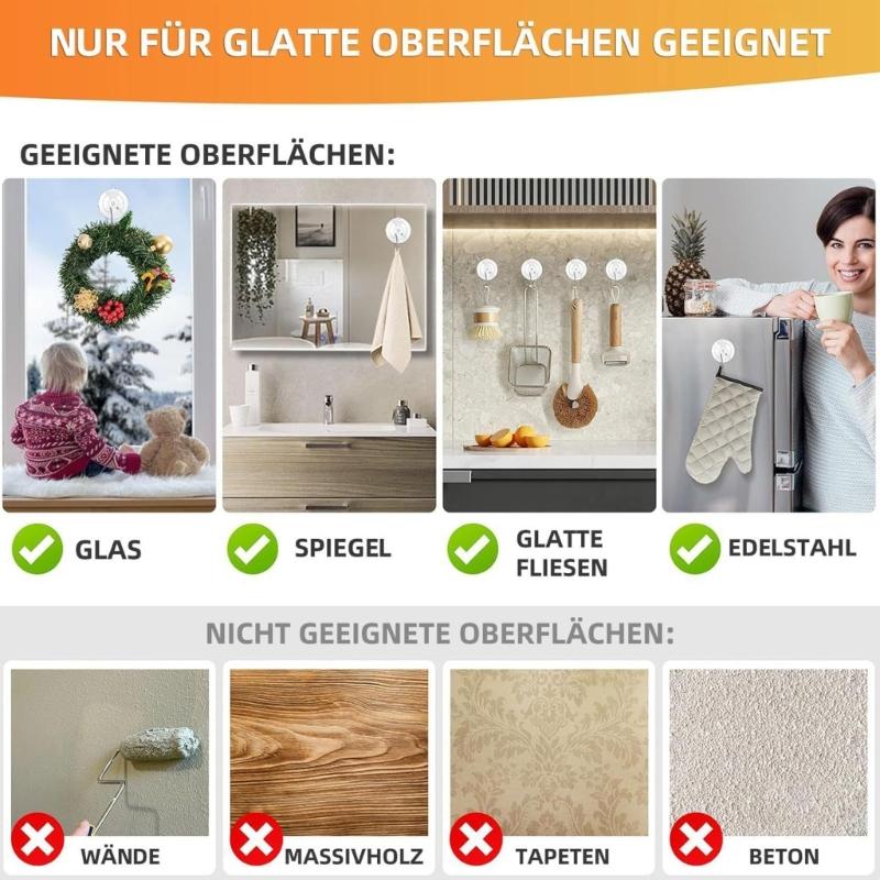 Pack Of 12 Clear PVC Suction Cup Hooks With Nonrust Steel Hooks Holds Up To 10lbs For Bathroom Kitchen Glass Tile