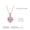 Валентина Розовый Nano Morganite Женские модные украшения 925 стерлингового серебра Сердце 45 см Ожерелья