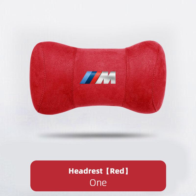 BBKJ7 Luxury Suede Car Logo Headrest Neck Pillow Lumbar Support For BMW X1 X2 X3 X5 X4 X6 X7 G30 G20 G32 G11 G12 F40 F30 F20 F10 F34