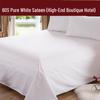 Hotel-Grade White Cotton Fitted Sheet with Three-Centimeter Stripe