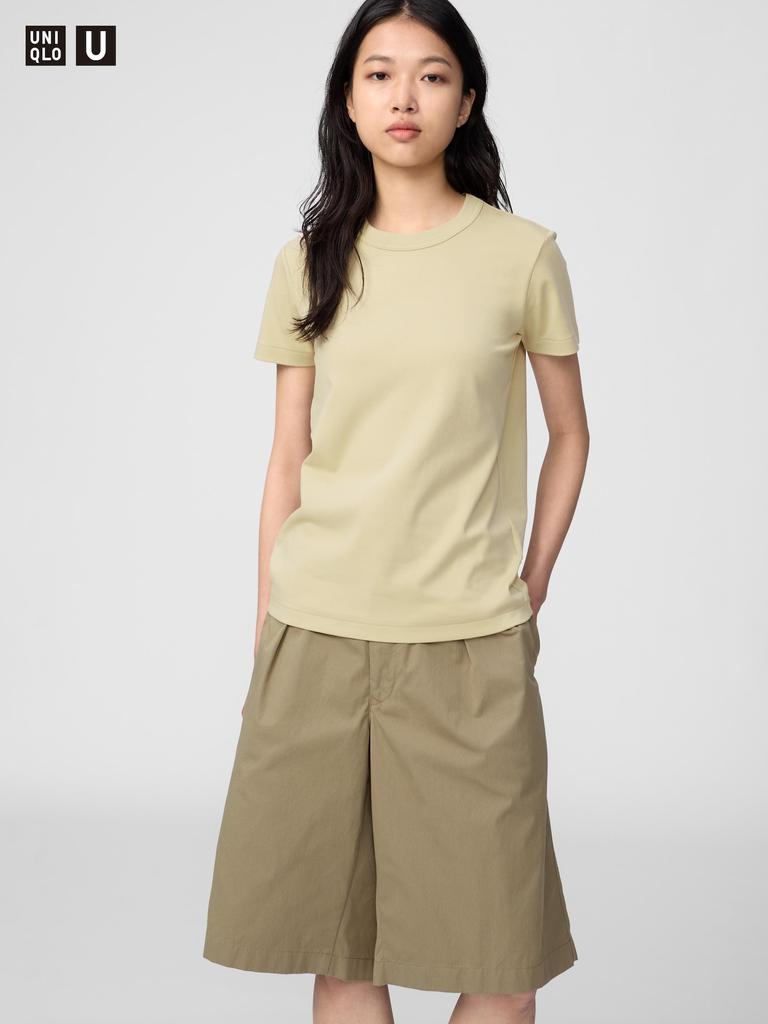 Uniqlo 483456 Женская футболка с круглым вырезом с коротким рукавом Базовый повседневный топ Япония