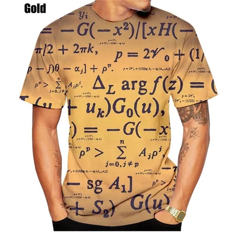 Модная креативная дизайнерская футболка с математической формулой и 3d принтом, мужские повседневные универсальные футболки больших размеров с короткими рукавами