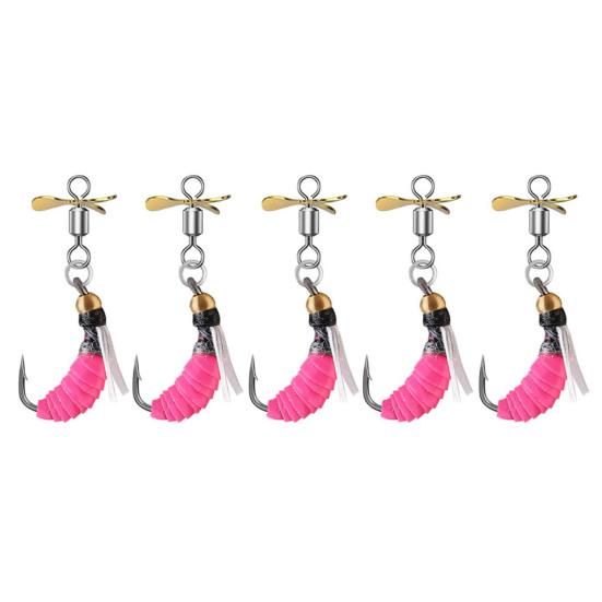 5 шт. Бионические рыболовные приманки с острым крючком, компактный дизайн, портативные, вращающиеся, для соленой и пресной воды, плавающие воблеры, приманки для нахлыстовой рыбалки