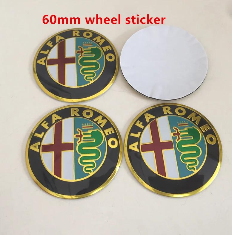 Hub Caps 4pcs 56mm 60mm 68mm ForAlfa Romeo 147 156 159 Car Wheel Hub Center Cap Emblem Badge Covers Sticker Decals Styling Acces YKLMN1