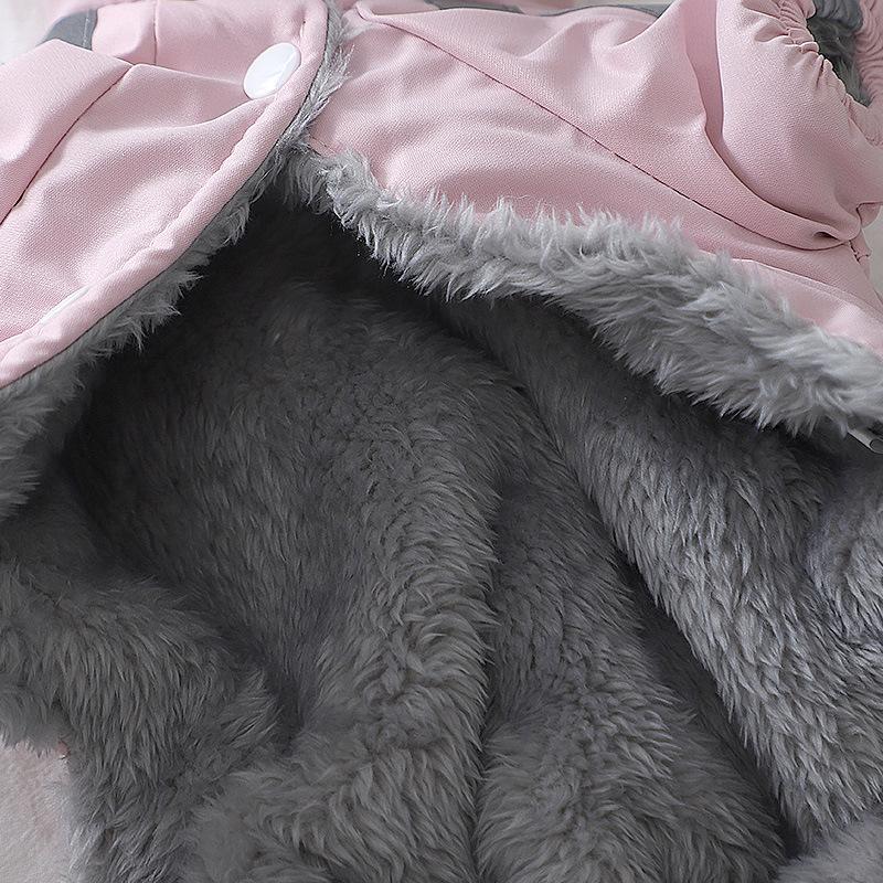 Dog winter clothes winter heattech cotton clothes bichon outwear small size dogs can be leashed winterthickened four-legged cotton clothes