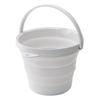 ISETO Folding Bucket, Soft Bucket Type 8, Gray, 8L, 32.8cm W X 30.0cm D X 4.9-22.2cm H, Made In Japan, Heat Resistant Up To 100C, Disaster Preparedne