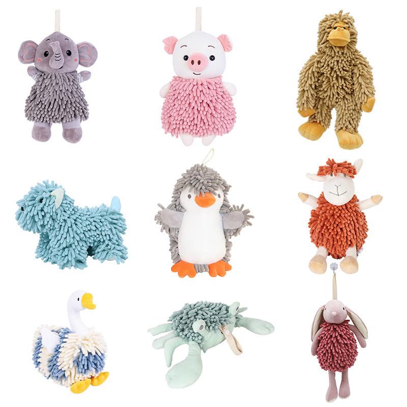 Multifunction Animal Plush Hand Towel With Waterabsorbing Fabric For Family Bathroom