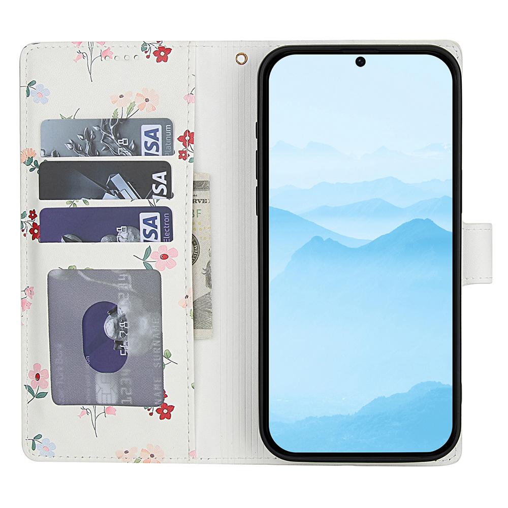 For Oppo A60 4G Wallet Case Rhombic Floral Design Leather Flip Phone Cover with Strap