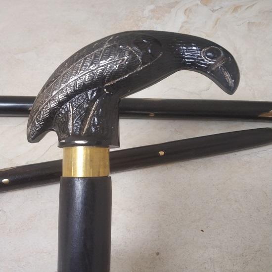 Латунная воронья черная ручка трость голова ручка деревянная трость трость 3 части открытые аксессуары запасная часть подарок