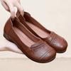 Мягкие кожаные туфли для мам на весну и осень, повседневные туфли на плоской подошве для среднего и пожилого возраста, легкие и универсальные, нескользящие, из говяжьих сухожилий, поэтому