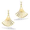 [Q6842] - Gold Plated 'Boho' Earrings - 20x15 Mm (fans)