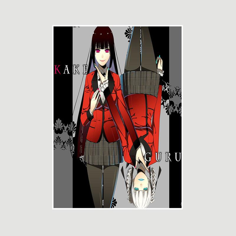 Винтажная белая бумага Kakegurui Плакаты Японское аниме Ретро-постеры и принты Художественная живопись Домашнее украшение Фреска Спальня Кафе Декор