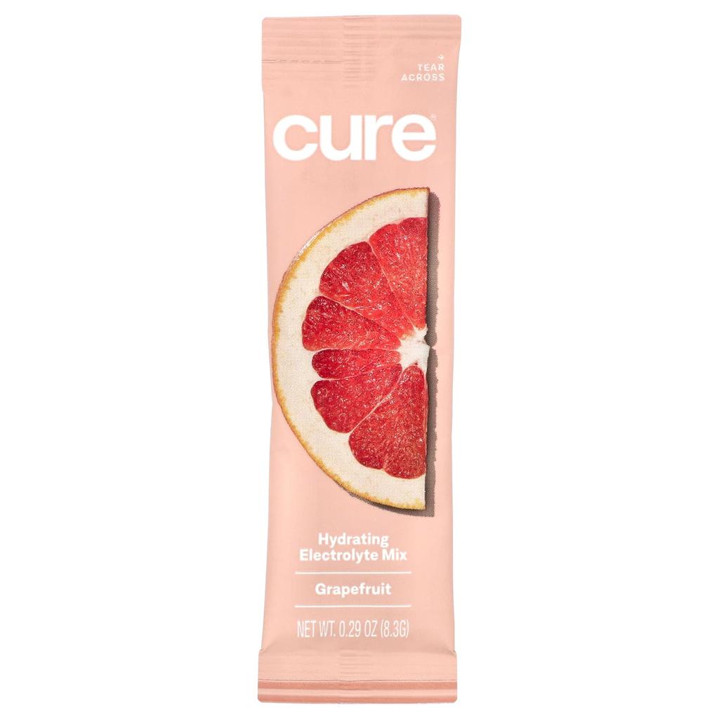 Cure Hydration Hydrating Electrolyte Mix, Grapefruit, 14 Packets, 0.29 Oz (8.3 G) Each