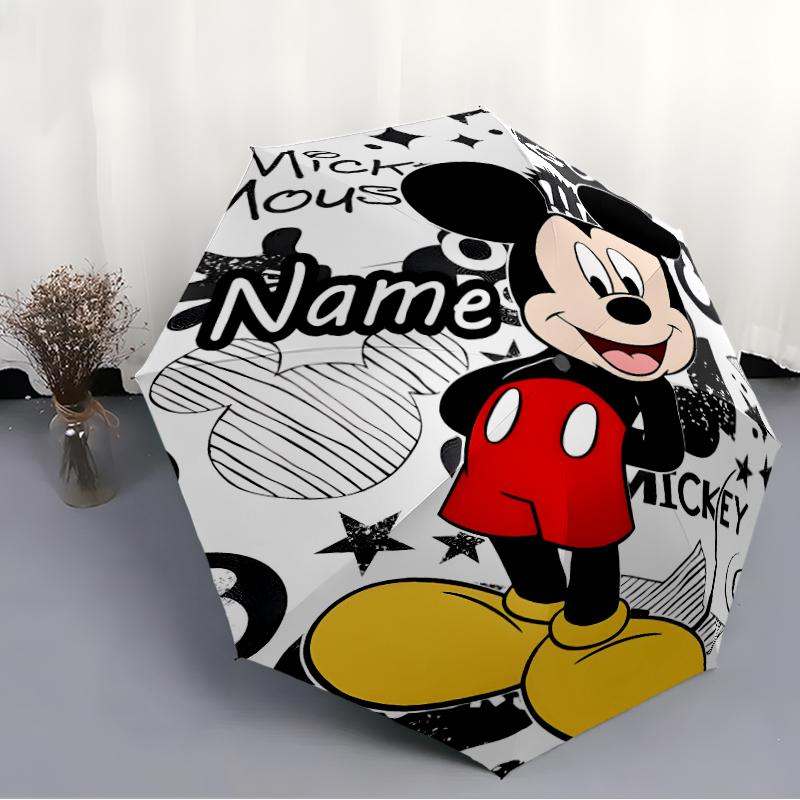 Personalized Name M-Mickey Print Umbrella - Automatic Open/Close, Eight-Rib Durable Frame, Automatic Folding Umbrella